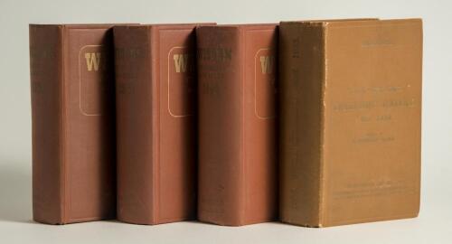 Wisden Cricketers&rsquo; Almanack 1933, 1953, 1954 and 1955. Original hardback editions. The 1933 edition with dulling to gilt titles and a little wear to extremities otherwise in good/very good condition, excellent internally. The other three editions with dul