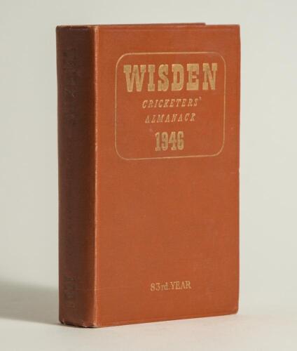 Wisden Cricketers&rsquo; Almanack 1946. 83rd edition. Original hardback. Some dulling to the gilt titles on the spine otherwise in good/very good condition