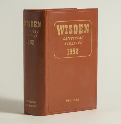 Wisden Cricketers&rsquo; Almanack 1952. Original hardback. Very good/excellent condition