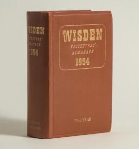 Wisden Cricketers&rsquo; Almanack 1954. Original hardback. Very good/excellent condition