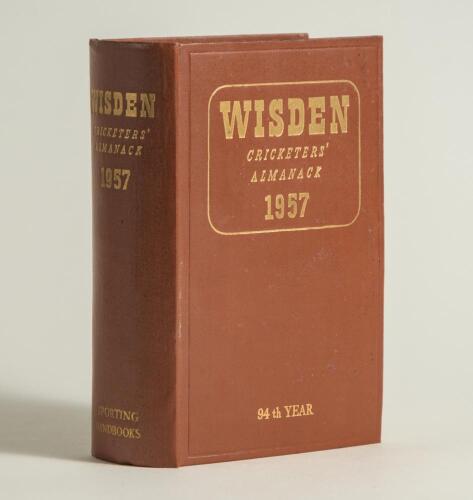Wisden Cricketers&rsquo; Almanack 1957. Original hardback. Very good/excellent condition