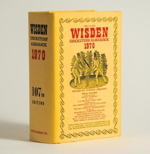 Wisden Cricketers&rsquo; Almanack 1970. Original hardback with dustwrapper. Very good/excellent condition