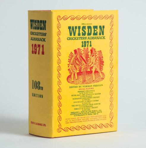 Wisden Cricketers&rsquo; Almanack 1971. Original hardback with dustwrapper. Very good/excellent condition