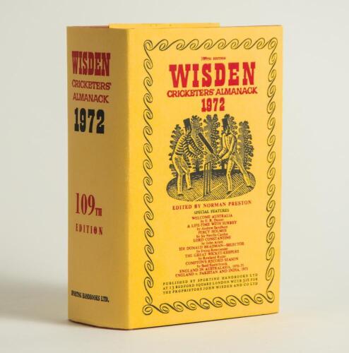 Wisden Cricketers&rsquo; Almanack 1972. Original hardback with dustwrapper. Very good/excellent condition