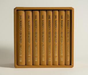Wisden Cricketers&rsquo; Almanack 1879-1886. Boxed set of Wisdenauction.com reprint editions. Eight facsimile editions published in 2021. Limited edition 92/150. Brown hard board covers with gilt lettering to covers and spine. In original brown presentation bo