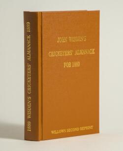 Wisden Cricketers&rsquo; Almanack 1889. Willows &lsquo;second&rsquo; softback reprint (2005) in light brown hardback covers with gilt lettering. Limited edition 133/250. Very good condition