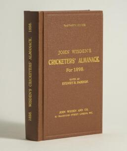 Wisden Cricketers&rsquo; Almanack 1898. Willows hardback &lsquo;second&rsquo; reprint (2011) in dark brown boards with gilt lettering. Limited edition 58/250. Very good condition