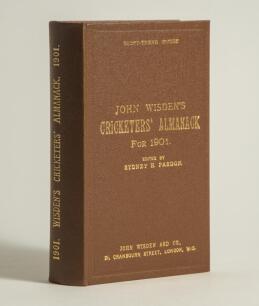 Wisden Cricketers&rsquo; Almanack 1901. Willows hardback reprint (1996) in dark brown boards with gilt lettering. Limited edition 471/500. Very good condition