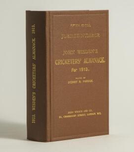 Wisden Cricketers&rsquo; Almanack 1913. Willows hardback reprint (2002) in dark brown boards with gilt lettering. Limited edition 359/500. Very good condition
