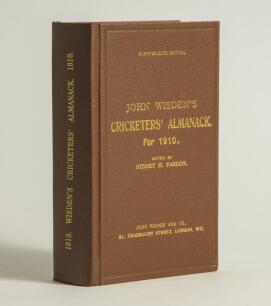 Wisden Cricketers&rsquo; Almanack 1910. Willows hardback reprint (2001) in dark brown boards with gilt lettering. Limited edition 380/500. Very good condition