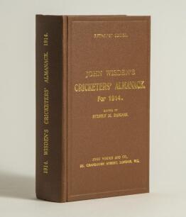 Wisden Cricketers&rsquo; Almanack 1914. Willows hardback reprint (2002) in dark brown boards with gilt lettering. Limited edition 330/500. Very good condition