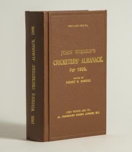 Wisden Cricketers&rsquo; Almanack 1909. Willows hardback reprint (2000) in dark brown boards with gilt lettering. Limited edition 341/500. Very good condition