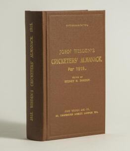 Wisden Cricketers&rsquo; Almanack 1915. Willows hardback reprint (2002) in dark brown boards with gilt lettering. Limited edition 394/500. Very good condition