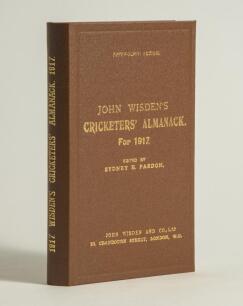 Wisden Cricketers&rsquo; Almanack 1917. Willows hardback reprint (1997) in dark brown boards with gilt lettering. Limited edition 489/500. Very good condition