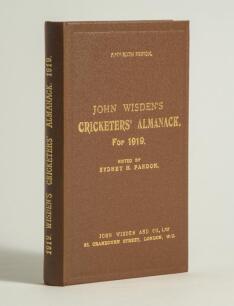 Wisden Cricketers&rsquo; Almanack 1919. Willows hardback reprint (1997) in dark brown boards with gilt lettering. Limited edition 351/500. Very good condition
