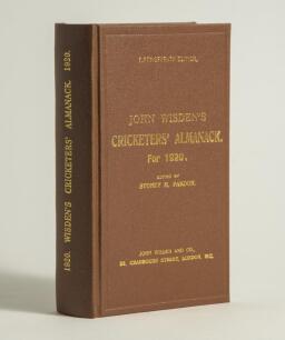 Wisden Cricketers&rsquo; Almanack 1920. Willows hardback reprint (2003) in dark brown boards with gilt lettering. Limited edition 372/500. Very good condition