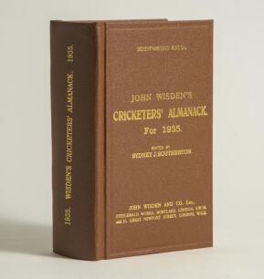 Wisden Cricketers&rsquo; Almanack 1935. Willows hardback reprint (2010) in dark brown boards with gilt lettering. Limited edition 399/500. Very good condition