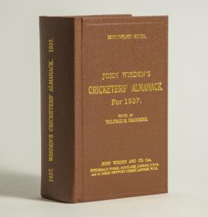 Wisden Cricketers&rsquo; Almanack 1937. Willows hardback reprint (2011) in dark brown boards with gilt lettering. Limited edition 114/500. Very good condition