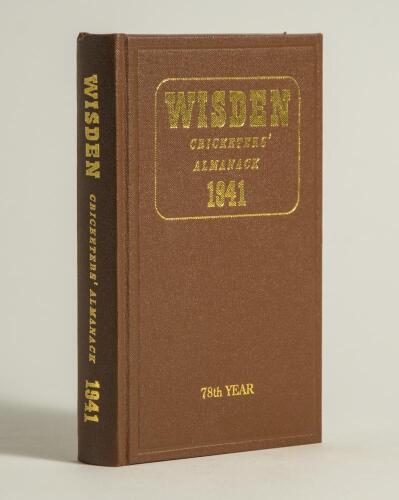 Wisden Cricketers&rsquo; Almanack 1941. Willows hardback reprint (1999) in dark brown boards with gilt lettering. Limited edition 367/500. Very good condition