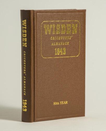 Wisden Cricketers&rsquo; Almanack 1943. Willows hardback reprint (2000) in dark brown boards with gilt lettering. Limited edition 551/750. Very good condition