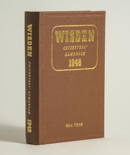 Wisden Cricketers&rsquo; Almanack 1946. Willows hardback reprint (2012) in dark brown boards with gilt lettering. Limited edition 193/250. Very good condition