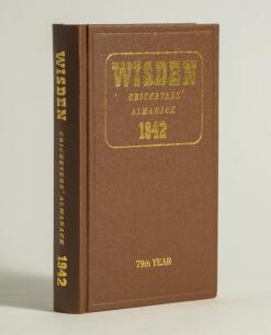 Wisden Cricketers&rsquo; Almanack 1942. Willows hardback reprint (1999) in dark brown boards with gilt lettering. Limited edition 634/750. Very good condition