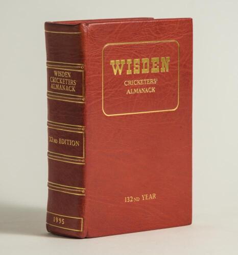 Wisden Cricketers&rsquo; Almanack 1995 to 2025. 132nd to 162nd edition. Excellent complete run of the de luxe full leather bound limited edition hardback. Gilt lettering and gilt to all page block edges, in slip cases. Each book is numbered limited edition numb