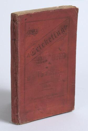&lsquo;The Cricketing Record of Major Warton&rsquo;s Tour. 1888-1889&rsquo;. Published by Charles Cox, Port Elizabeth 1889. Original publisher&rsquo;s red stiff cloth boards. 219 pages with fourteen full page lithographic engraved portraits of the players including Warton, the M