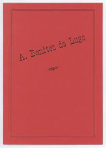 &lsquo;A. Benitez de Lugo&rsquo;. D.T. Smith. Corsham 2011. Red card wrappers with title to front. Limited edition no. &lsquo;A2&rsquo; of only 22 copies produced. Signed to the title page by the author. Very good condition.
