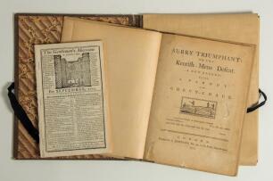 &lsquo;Surry [sic] Triumphant: or The Kentish-Mens Defeat. A new ballad being a parody on Chevy-Chace&rsquo;. John Duncombe. Printed for J. Johnson, London 1773. First edition. 24pp. Rebound in plain grey/ buff stiffened card boards with leather and gilt title label 