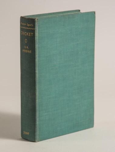 &lsquo;Cricket. D.R. Jardine. First edition London 1936. Original green cloth, gilt title to spine. Signed presentation copy &lsquo;To Walter Brearley [Lancashire & England 1902-1912] who has done more than anyone else for young cricketers. D.R. Jardine 1936&rsquo;. Padwic