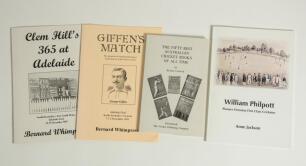 Australia. &lsquo;The Fifty Best Australian Cricket Books of All Time&rsquo;, Ronald Cardwell, Cherrybrook, N.S.W. 2006. Limited edition no. 29/50, signed by Cardwell and Roger Page. Sold with two limited edition booklets by Bernard Whimpress, &lsquo;Giffen&rsquo;s Match&rsquo; 2004, 