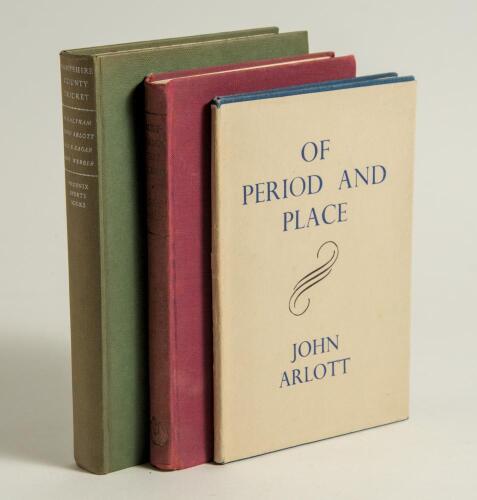 &lsquo;Of Period and Place&rsquo;. John Arlott. First edition, London 1944. Good dustwrapper. Arlott&rsquo;s collection of poetry and first published title. Sold with two further titles by Arlott, &lsquo;Australian Test Journal&rsquo;, London 1956, original red cloth, and &lsquo;Hampshire C