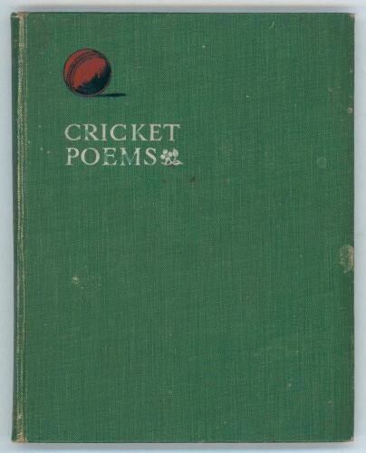&lsquo;Cricket Poems&rsquo;. George Francis Wilson. London 1905. Original decorative cloth covers. Padwick 6544. Bookplate of Harry Alfred [Hal] Cohen to inside front cover. Some staining and rubbing to boards, slight age toning to page edges, otherwise in good/ very