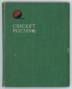 &lsquo;Cricket Poems&rsquo;. George Francis Wilson. London 1905. Original decorative cloth covers. Padwick 6544. Bookplate of Harry Alfred [Hal] Cohen to inside front cover. Some staining and rubbing to boards, slight age toning to page edges, otherwise in good/ very