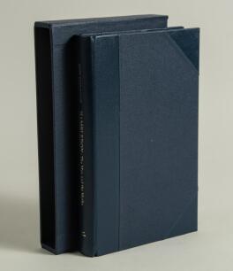 &lsquo;Hambledon: The Men and the Myths&rsquo;. John Goulstone. Roger Heavens Cambridge 2001. Special Edition in quarter blue calf and cloth, gilt title to spine, in slipcase. Only twenty five numbered copies produced, this being number six, signed by the author. Tip