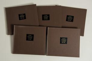 &lsquo;Clark&rsquo;s Cricketer&rsquo;s Handbook&rsquo;. Five bound volumes of photocopied pages from the original 1st, 2nd, 10th (two different) and 14th editions of this rare handbook originally first published c.1845 by W.M. Clark (Padwick 378). Each volume nicely and uniforml