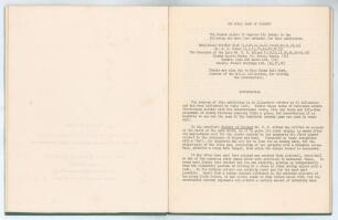 &lsquo;The Rural Game of Cricket&rsquo;. University of Reading Museum of English Rural Life 1957. Nine page typescript of the &lsquo;Catalogue of the Temporary Exhibition, August to October 1957&rsquo; with introduction written by Diana Rait Kerr, curator of the M.C.C. Collectio