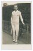 Jean Laurent Robert Borotra. 1930s. Sepia real photograph postcard of Borotra standing full length in tennis attire. Very nicely signed in black ink to the photograph &lsquo;J. Borotra&rsquo;. Printed title to lower edge. Publisher&rsquo;s blind embossed stamp to lower rig - 3