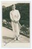 Christian Boussus. 1930s. Sepia real photograph postcard of Boussus standing full length in tennis attire. Very nicely signed in black ink to the photograph &lsquo;Christian Boussus&rsquo;. Printed title to lower edge. Published by E. Trim of Wimbledon, series no. W1 - 3