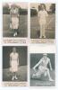 Tennis signed advertising trade/ postcards early c.1932. Four collector&rsquo;s cards, each signed in ink by the featured player. Three are real mono photographs with printed caption to lower border, &lsquo;A world famed Tennis Combination. F.H. Ayres&rsquo; &ldquo;Davis Cup&rdquo; Ra - 3