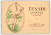 &lsquo;Tennis by the Lake&rsquo; and &lsquo;Girl Tennis player&rsquo;. Pair of early Edwardian chromolithographic colour postcards of a man and a woman in tennis pose by a lake. Published by J.W. Berlin, Graficas, and numbered 199/4 and 199/6. Sold with &lsquo;Girl Tennis player&rsquo;, ser - 8