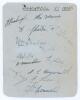 Blackpool F.C. 1938/39. Album page signed in ink by thirteen players. Signatures include Alec Roxburgh, Alex Munro, Harry Johnston, Bobby Finan, Willie Buchan, Eric Sibley, Eric Hayward, Sammy Jones, George Farrow etc. Two signatures including one of Bob - 3