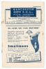 The Manchester Derby. Manchester City v Manchester United. Season 1949/50. League Division 1. Original official programme for the League match played at Maine Road on the 31st December 1949. Vol. 44 no. 13. Manchester United won 2-1. No annotations to pag - 3