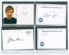 Yorkshire players signatures. Black file containing 110 white cards, each card either signed by a Yorkshire player or with a Yorkshire players signature signed to a paper piece and then laid down to the white card. Signatures include E. Robinson, Barber, - 2