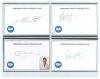 Yorkshire players signatures. Black file containing 110 white cards, each card either signed by a Yorkshire player or with a Yorkshire players signature signed to a paper piece and then laid down to the white card. Signatures include E. Robinson, Barber, - 4