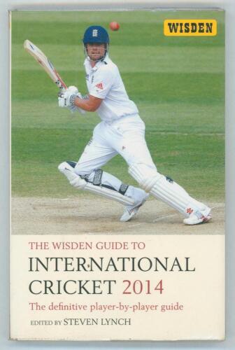 &lsquo;The Wisden Guide to International Cricket 2014&rsquo;. Edited by Steven Lunch. Profusely signed to the individual player pages by over one hundred and thirty players, umpires and referees. Signatures include Rehman, Agar, Amla, Anderson, Ashwin, Bairstow, Bes