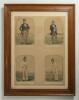 &lsquo;Sketches at Lord&rsquo;s&rsquo;. Large original lithograph sheet comprising four coloured lithographs of &lsquo;Mr James Henry Dark, Proprietor of Lord&rsquo;s Cricket Ground. Sketches at Lord&rsquo;s No. 1, &lsquo;The Umpire&rsquo; William Caldercourt. Sketches at Lord&rsquo;s No. 2, &lsquo;Hillyer. Born a