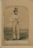 &lsquo;Sketches at Lord&rsquo;s&rsquo;. Large original lithograph sheet comprising four coloured lithographs of &lsquo;Mr James Henry Dark, Proprietor of Lord&rsquo;s Cricket Ground. Sketches at Lord&rsquo;s No. 1, &lsquo;The Umpire&rsquo; William Caldercourt. Sketches at Lord&rsquo;s No. 2, &lsquo;Hillyer. Born a - 4