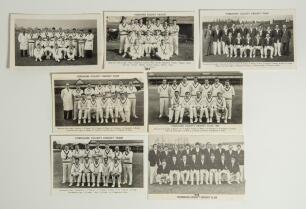 Yorkshire C.C.C. 1958 to 1972. Selection of seven mono real photograph and printed postcards of county teams covering the period. The teams are 1958, 1959, 1961, 1964 (2), 1969 and 1972. Publishers unknown, some plain back cards. Odd minor faults otherwis